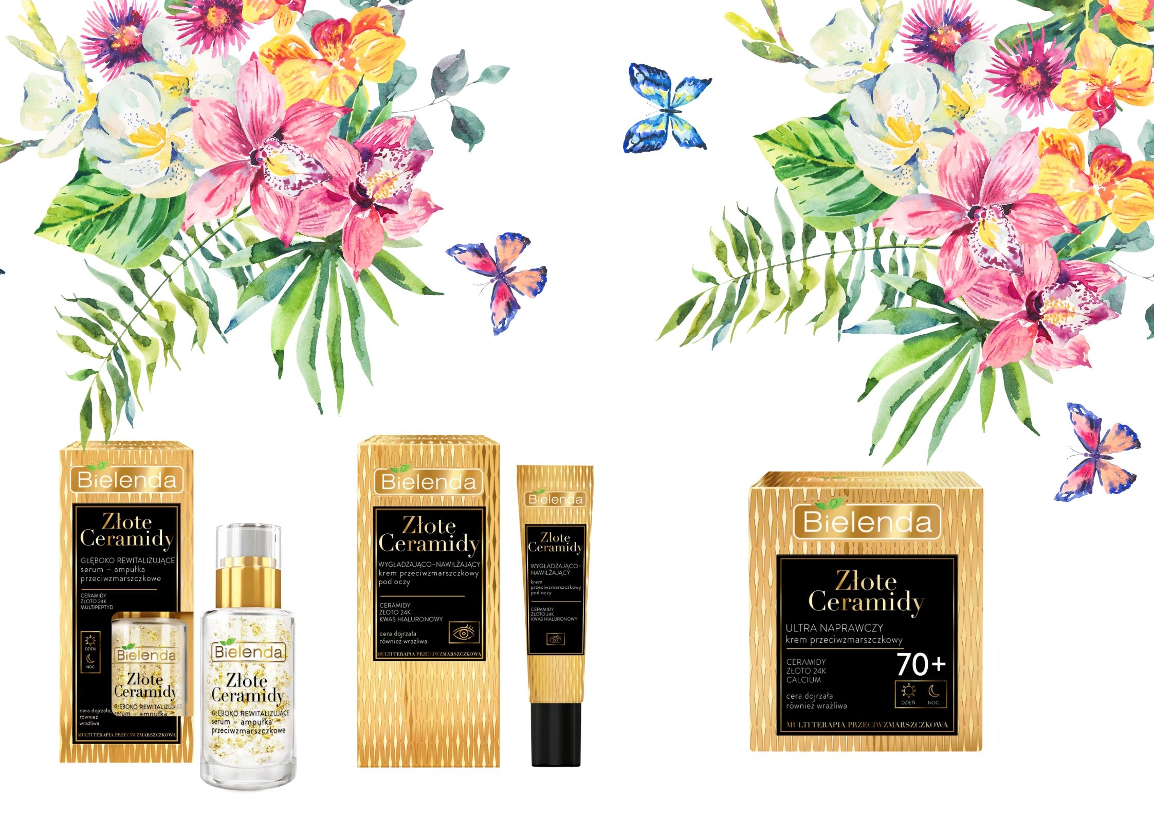 Bielenda Złote Ceramidy Box Zestaw Kosmetyków Upominek 70+