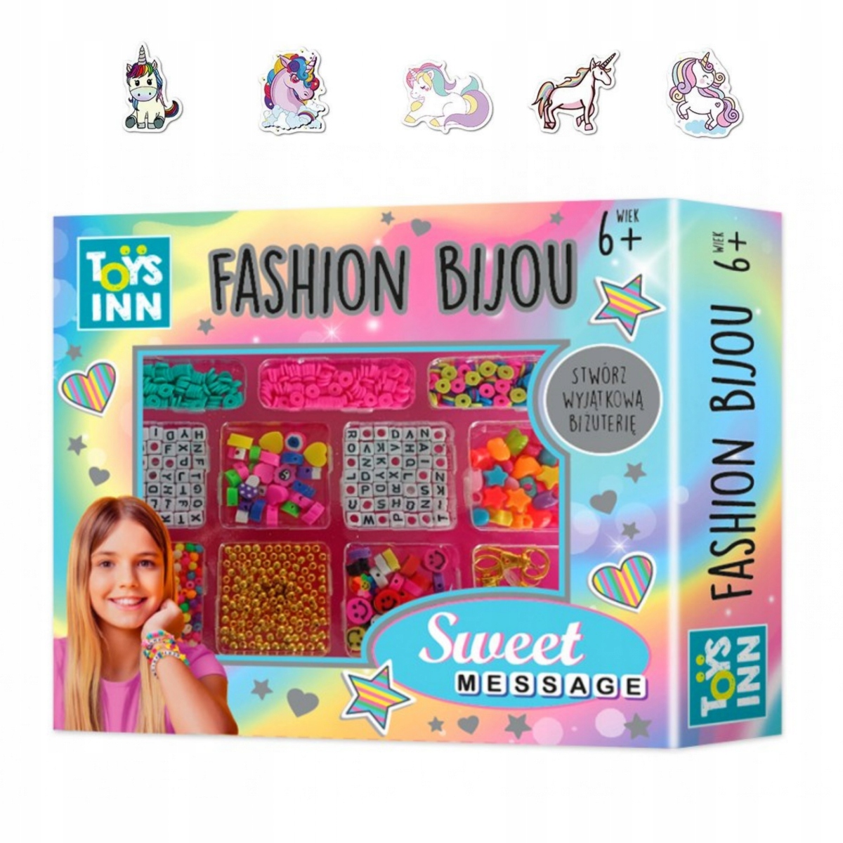 PREZENT DLA 6, 7 LATKI - Zestaw koralików sweet message NAKLEJKI