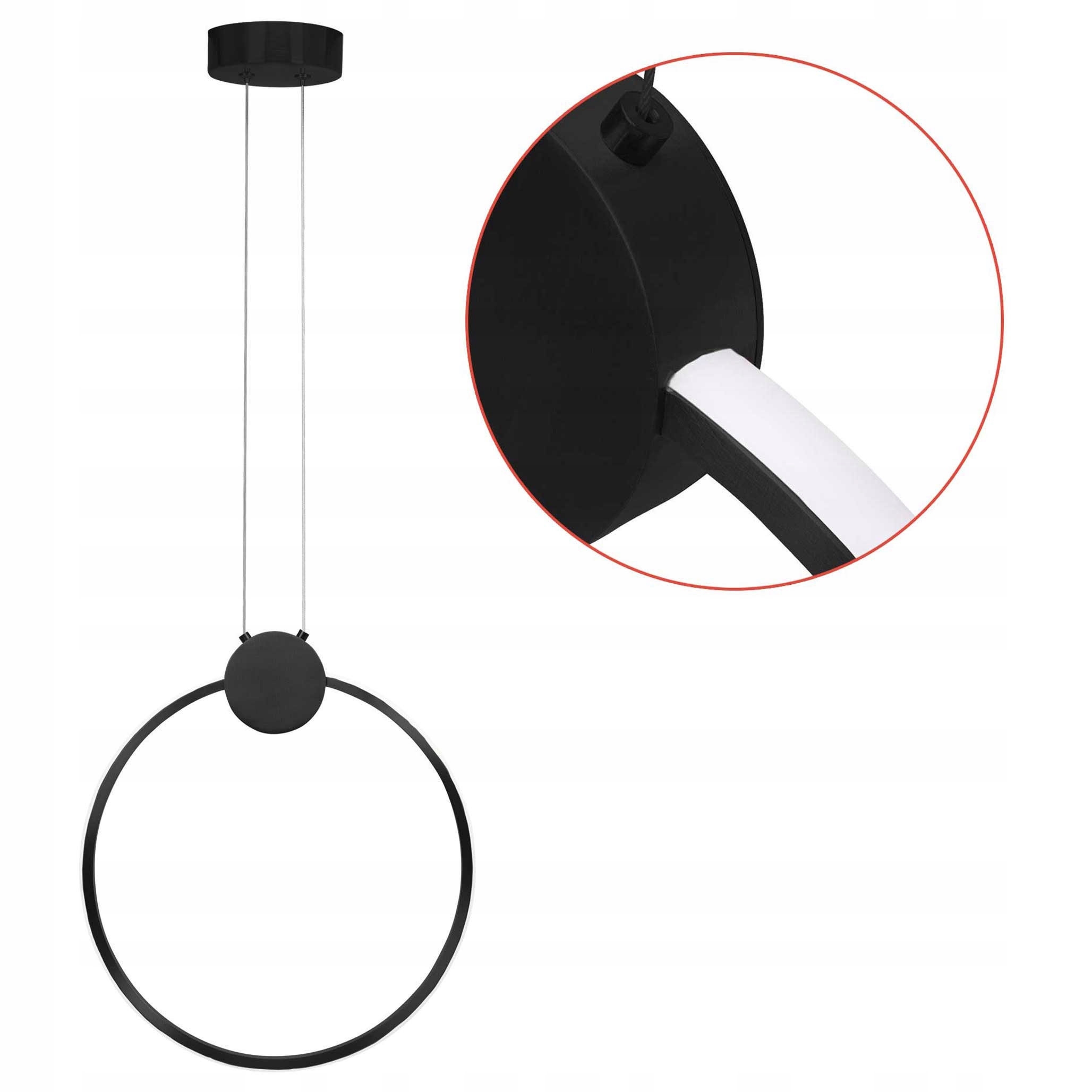 Moderná závesná Led lampa 30 cm čierna minimalistická do spálne