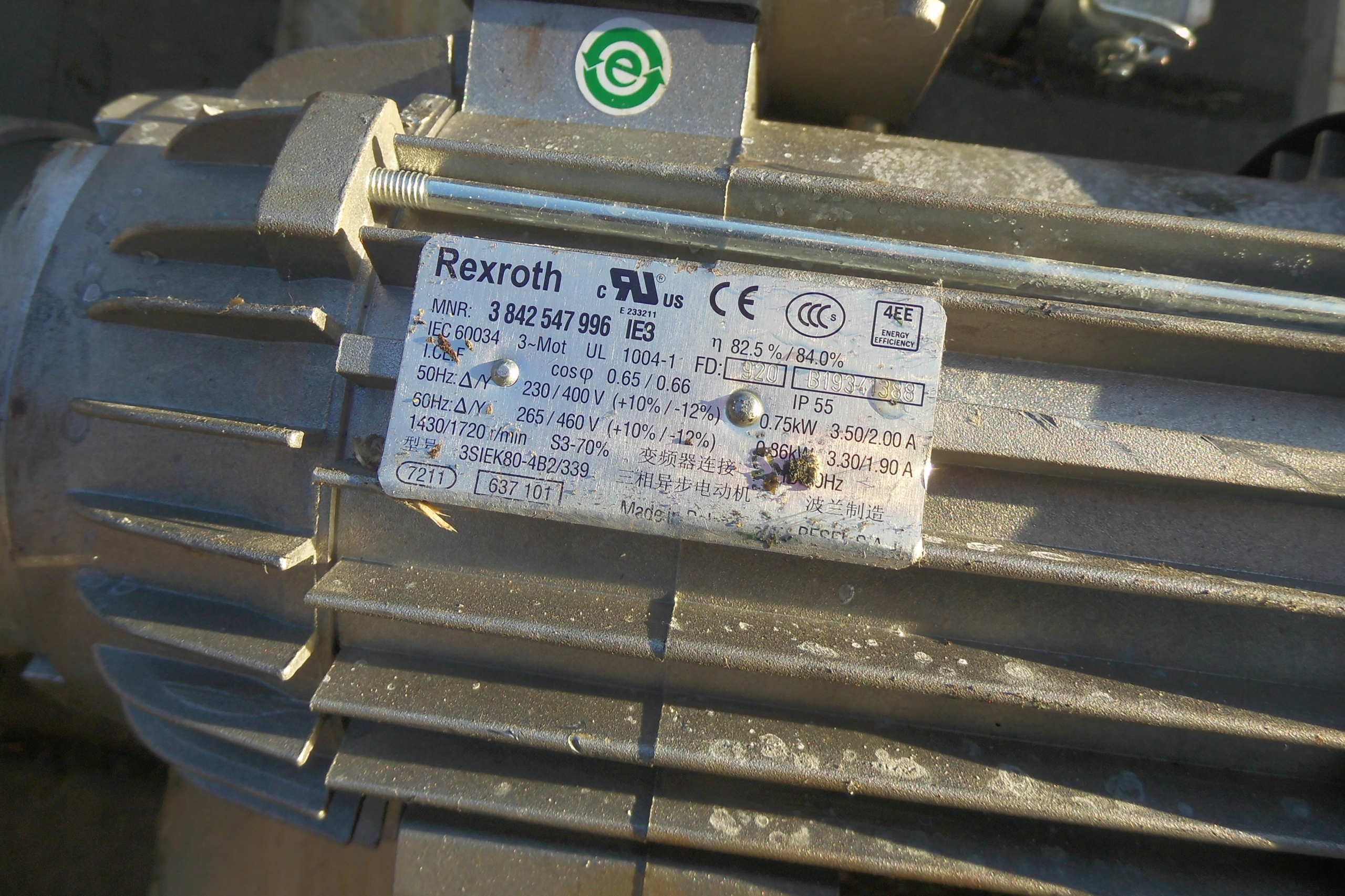 silnik elektryczny 0.8 kw motoreduktor 45 obr/min Marka Siemens