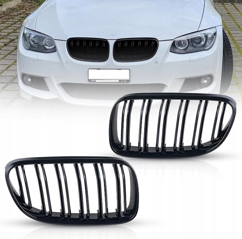 Gril Predná Mriežka Nárazníka Atrapa pre Bmw E92 E93 LCI Lift 2010-2013 Čierny Lesk M3 Look