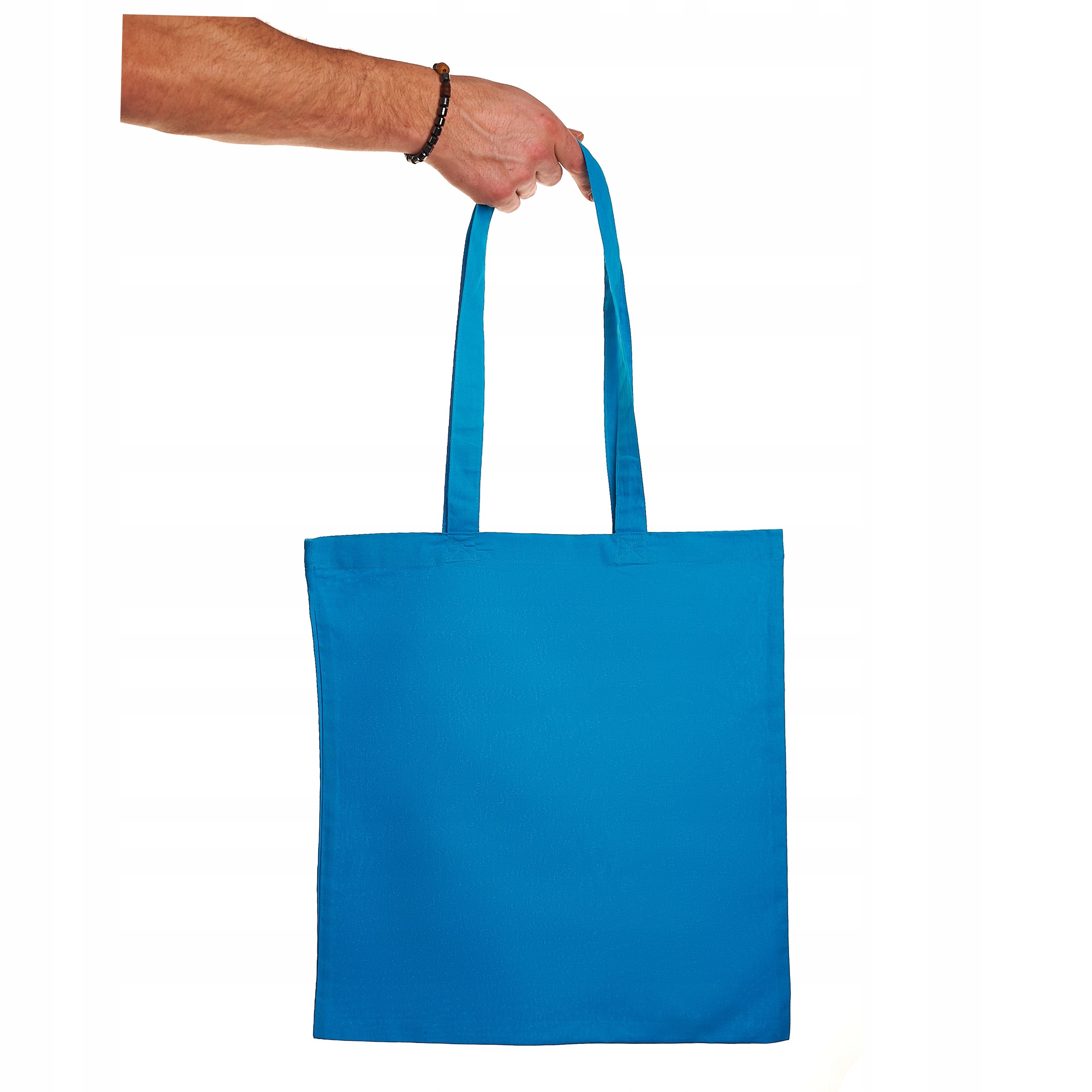 TORBA BAWEŁNIANA 38x42cm TORBY NIEBIESKA jasna