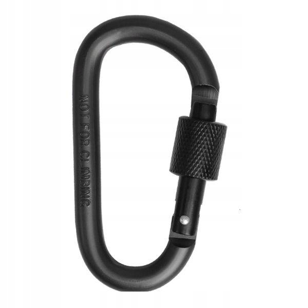 Karabińczyk 80mm aluminiowy zakręcany czarny Typ D