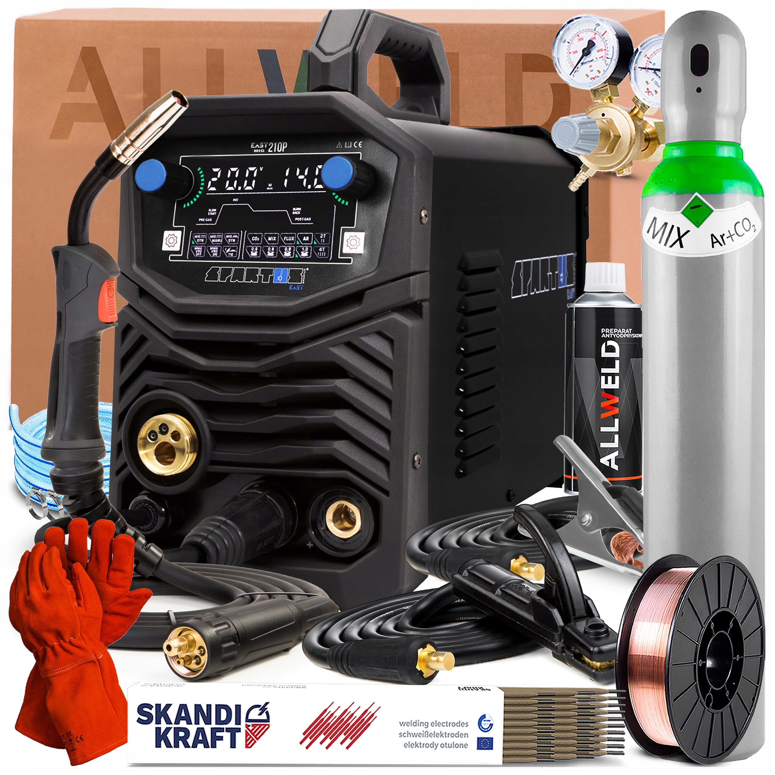 Spartus Easymig 210 Pulse 230V 200A Synergie Tig Lift 2-VÁLCOVÝ