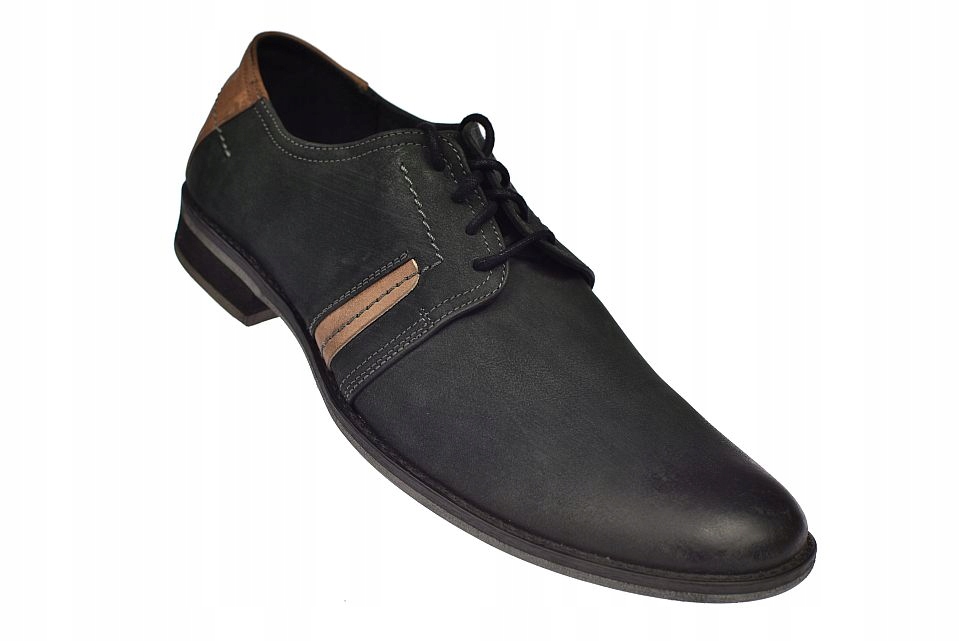 Pánské kožené polobotky elegantní šněrovací casual Polské M10 vel