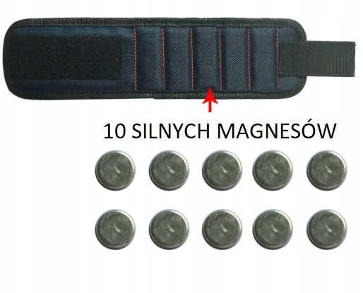 OPASKA MAGNETYCZNA ORGANIZER MAGNETYCZNY MAJSTERKOWICZA PRZYBORNIK NA RĘKĘ Długość maksymalna 34 cm