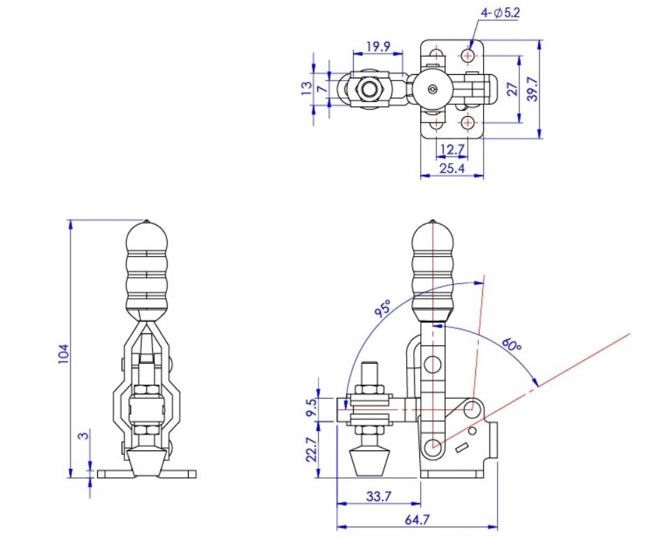 DOCISK ŚCISK ZACISK SZYBKOMOCUJĄCY HS-12050-U ZAMIENNIK AMF 6800-1 Marka bez marki