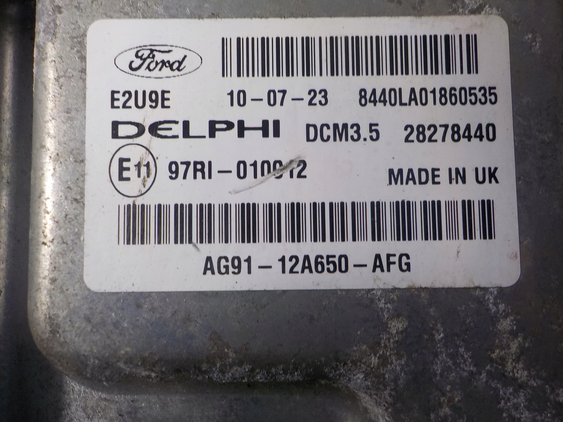 FORD MONDEO IV MK4 computer control unit AG91-12A650-AFG 28278440 DCM3.5