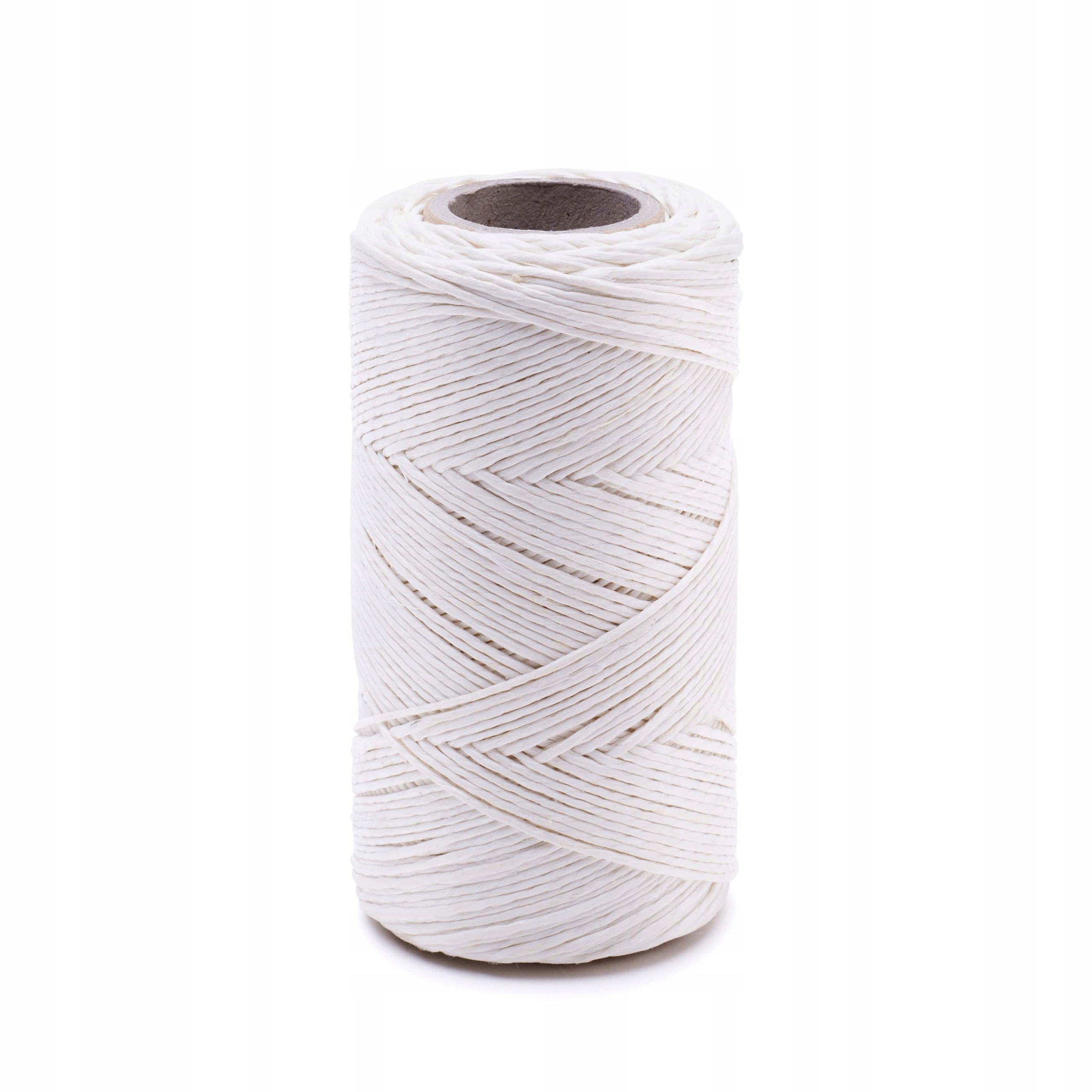 Nici lniane Dratwa nabłyszczane bielone 100g 120m