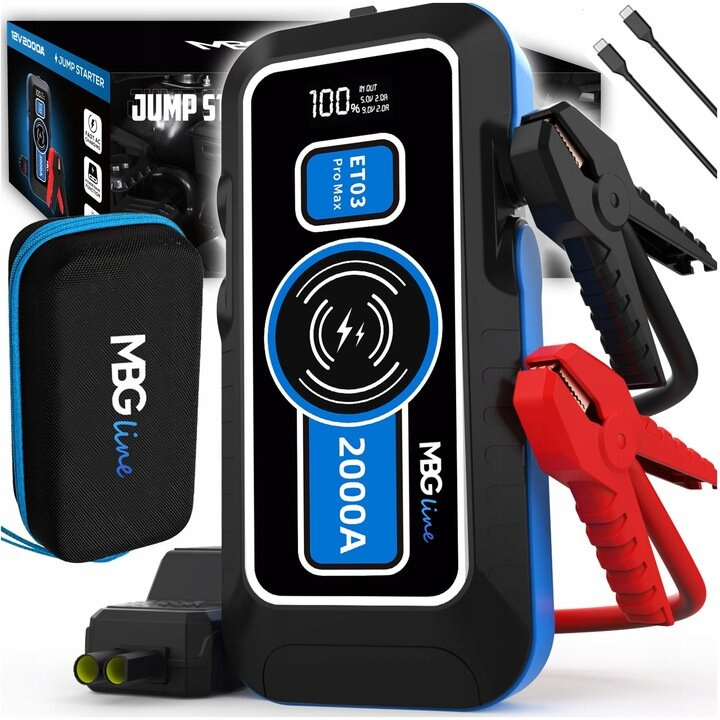Jump Starter Vysokovýkonný 59.2Wh 16000mAh Powerbank QC3.0 Baterka Štartovanie