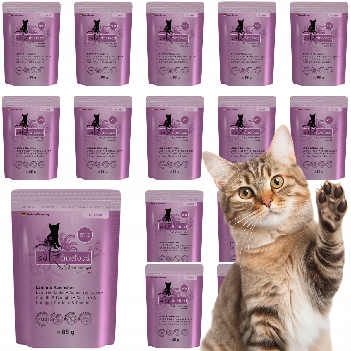 Mokra Karma Catz Finefood Classic Jagnięcina I Królik Dla Kota 16x85G