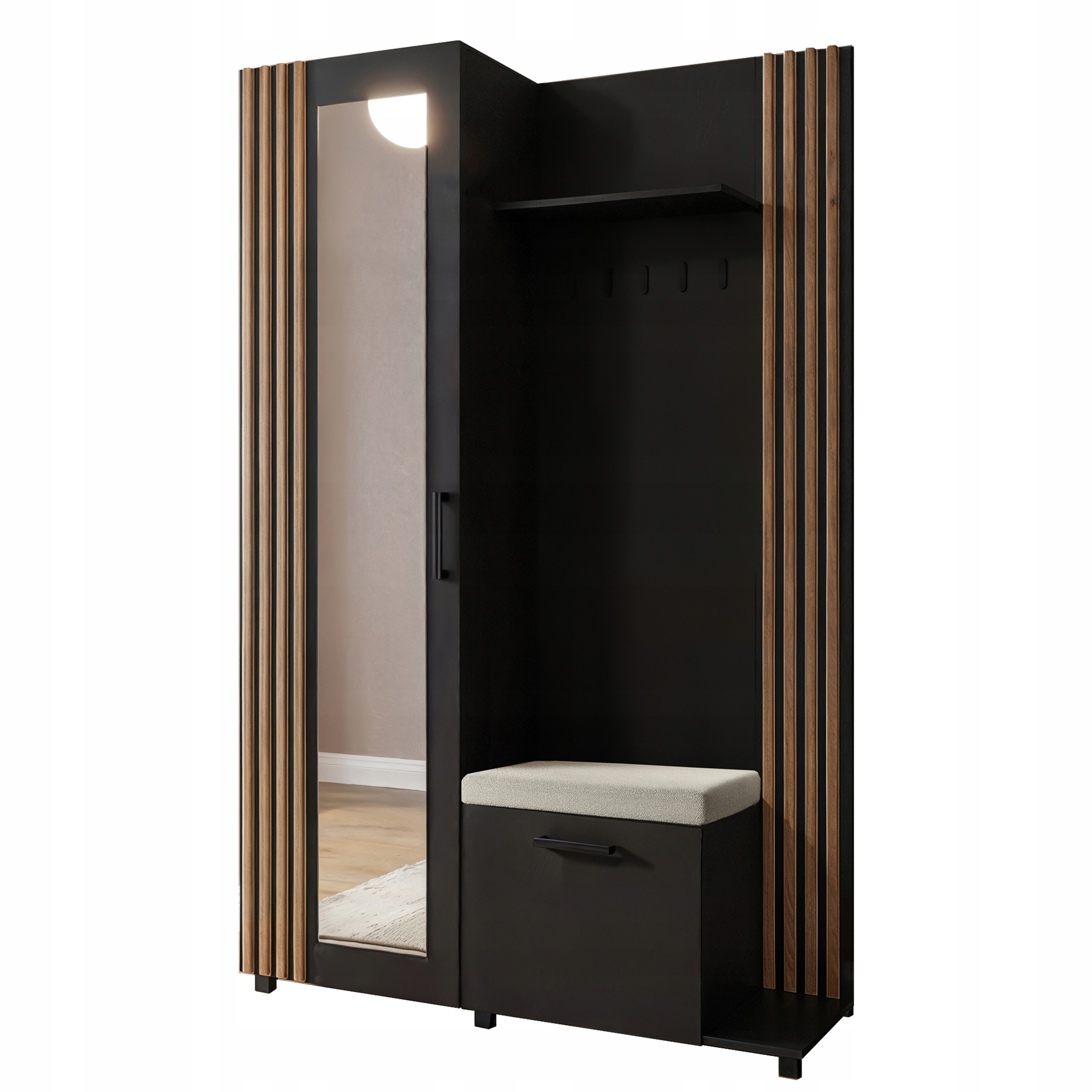 Šatní skříň Armadio 137/207/42 cm do předsíně Moderní černá