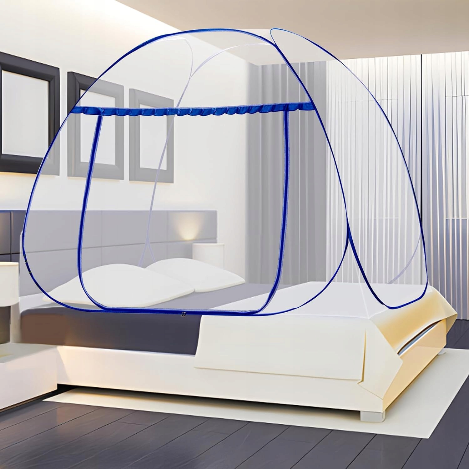 Moskitiera Składana pop-up na łóżko 200x150x145 cm Namiot Przeciw Owadom