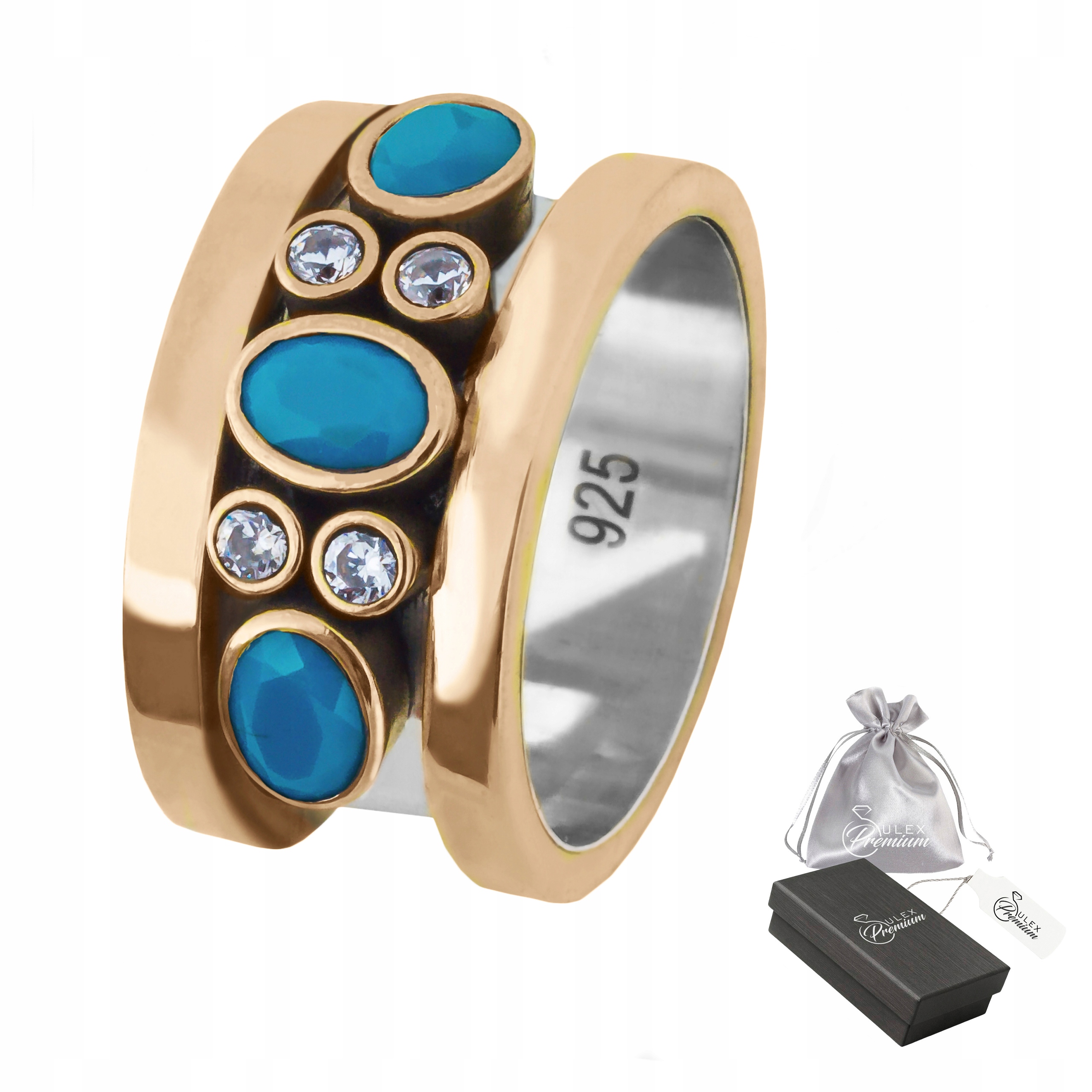 Elegantní dvoubarevný Prstýnek z mosazi a Stříbro 925 s kubickým zirkonem vel. 16