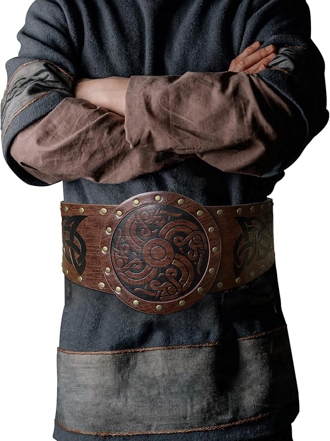 Viking Vyražený široký pásek, severský opasek, rytířský převlek