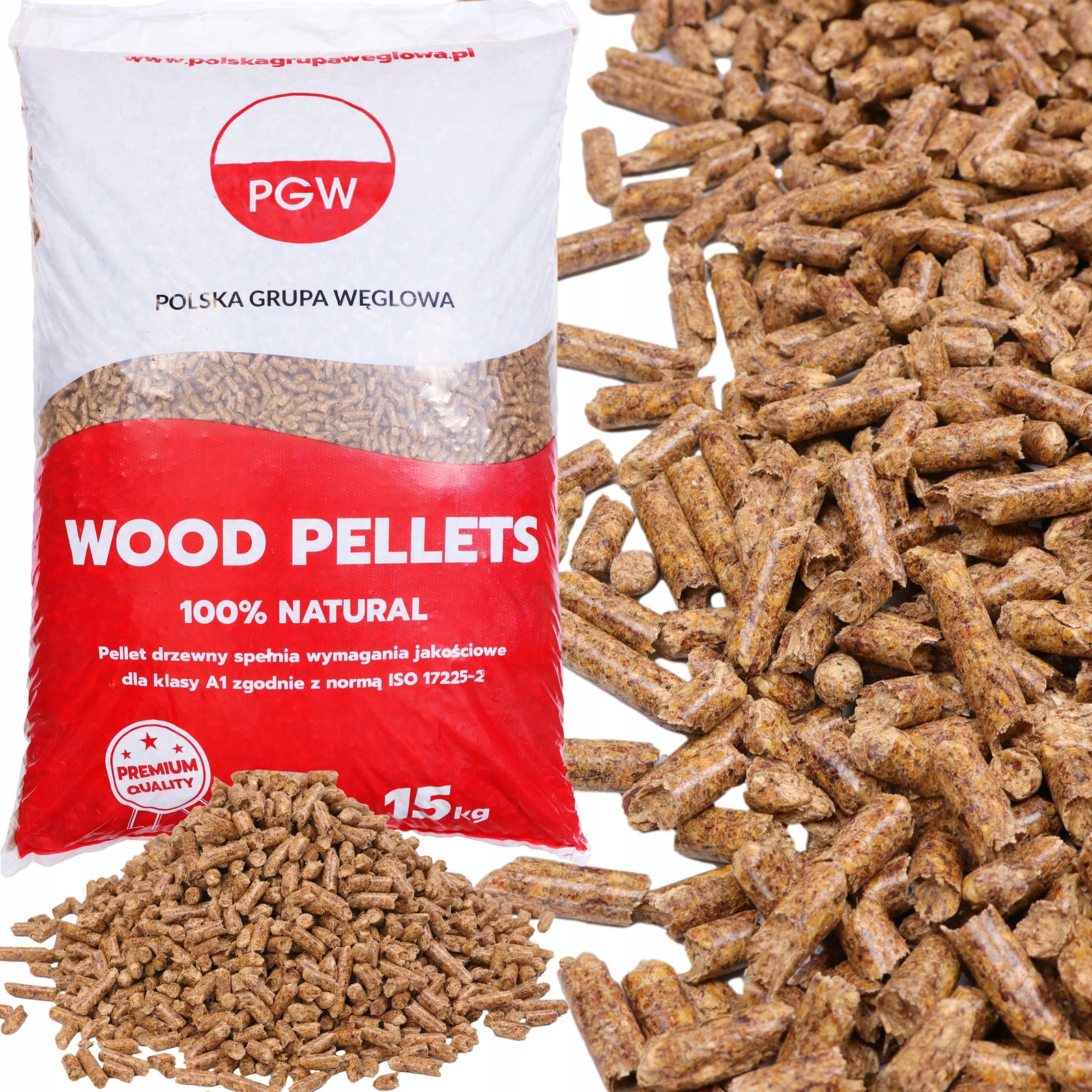 PELLET PELET SOSNOWY DRZEWNY DREWNIANY NA OPAŁ 15KG CERTYFIKOWANY A1 6MM