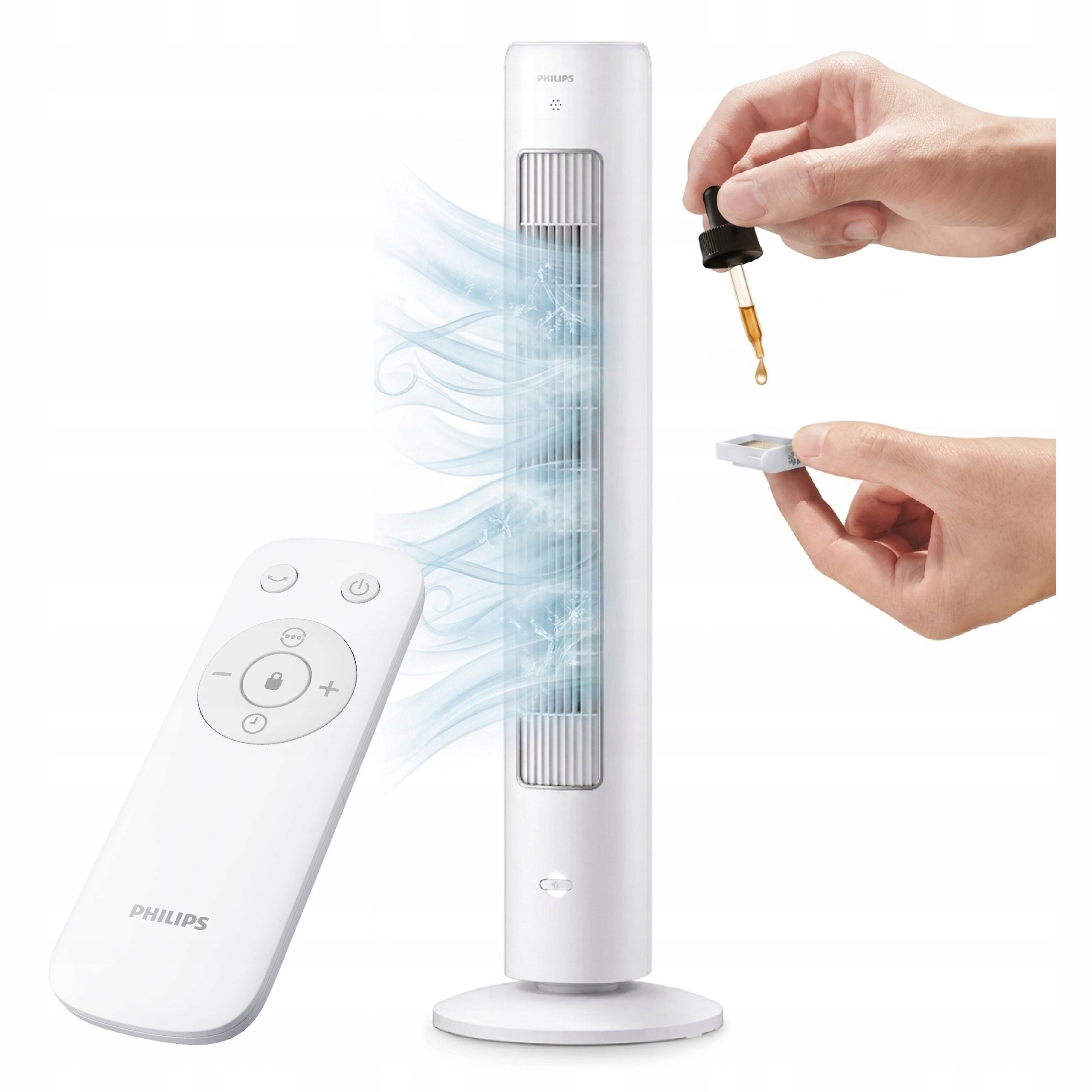 Philips Wentylator Kolumnowy CX5535 Biały Wiatrak Aromator Cichy Z Pilotem
