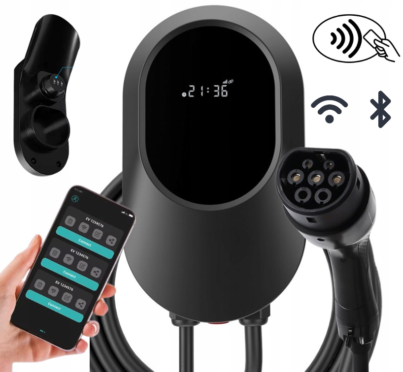 Wallbox Nabíjačka Ev 11kW TYP2 Wifi Bluetooth 6M Rfid Do Elektrického Auta
