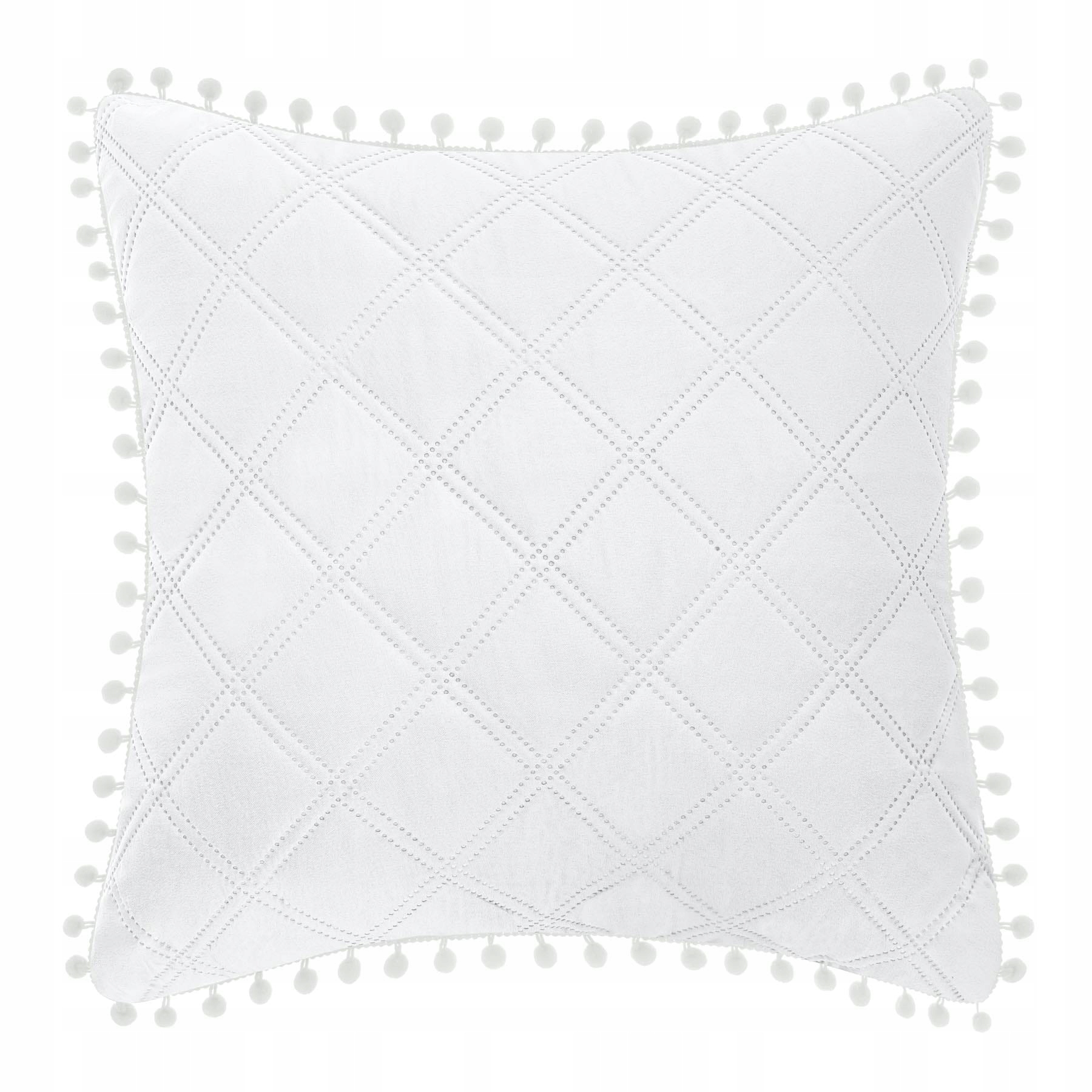 

Poszewka 45x45 z pomponami Pompoo biała