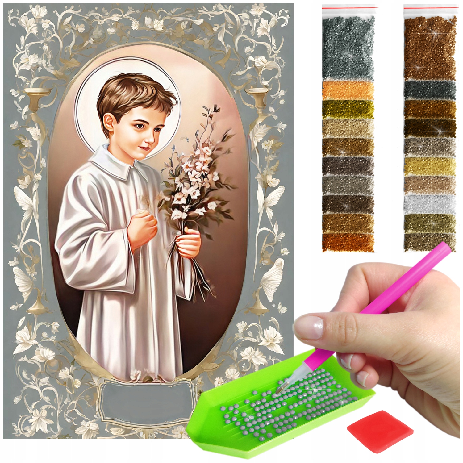 Výšivka Diamantová Diamond Painting mozaika malý chlapec sada pro přijímání