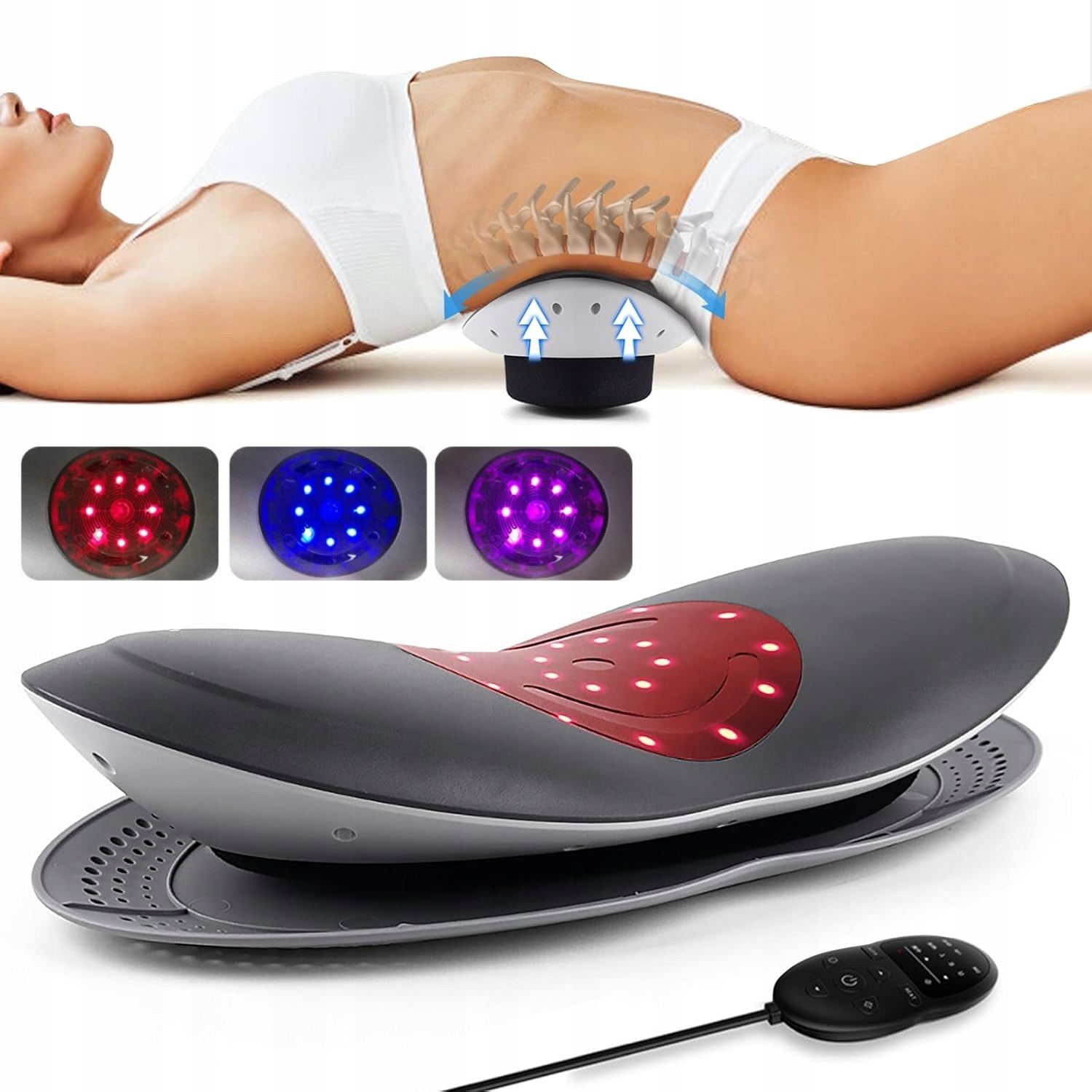 Inteligentny Masażer Kręgosłupa z Grzaniem i Wibracją–Lumbago, Rwa Kulszowa