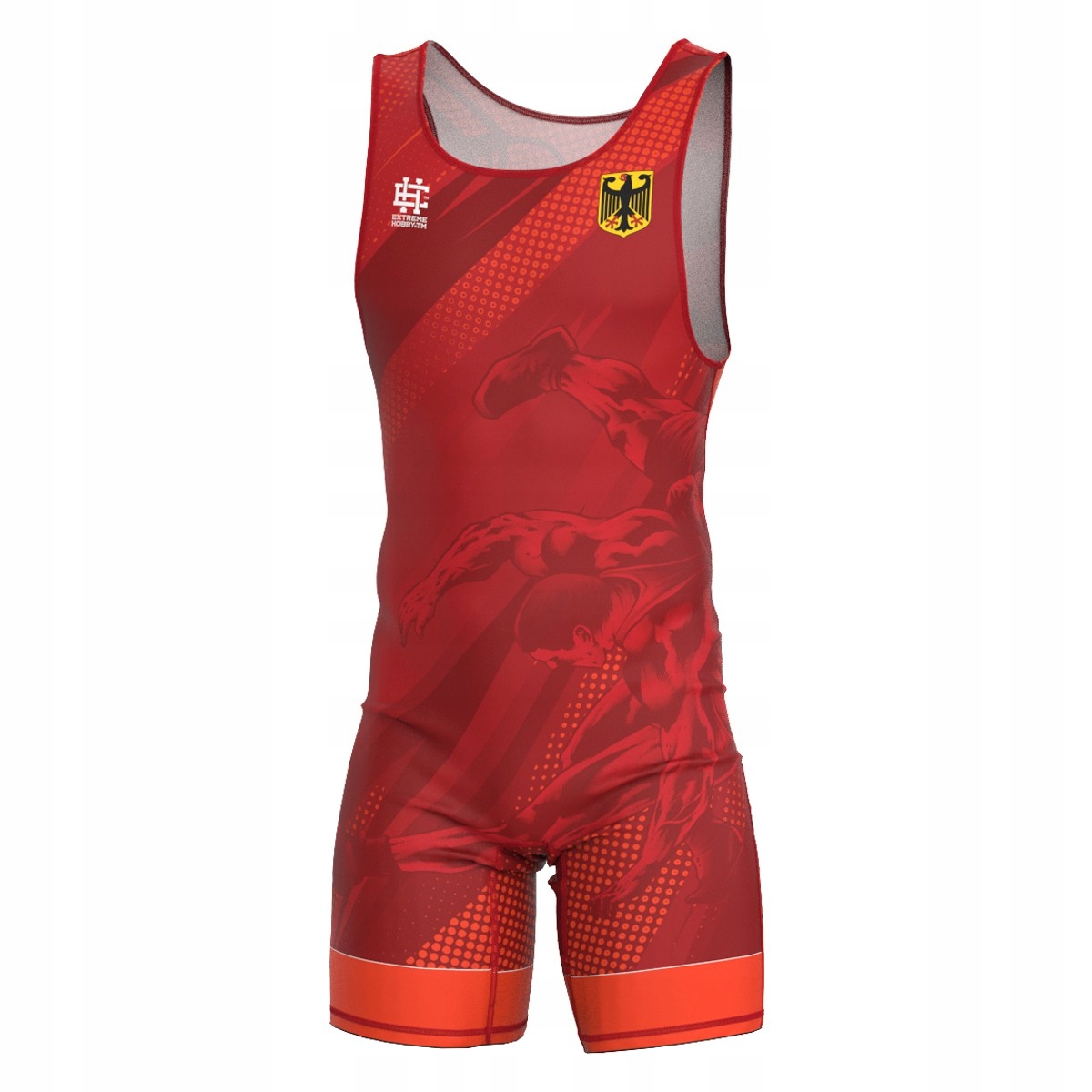 Trikot zápasnický Kostým Kosium Reprezentace Symbol Německo M Červený