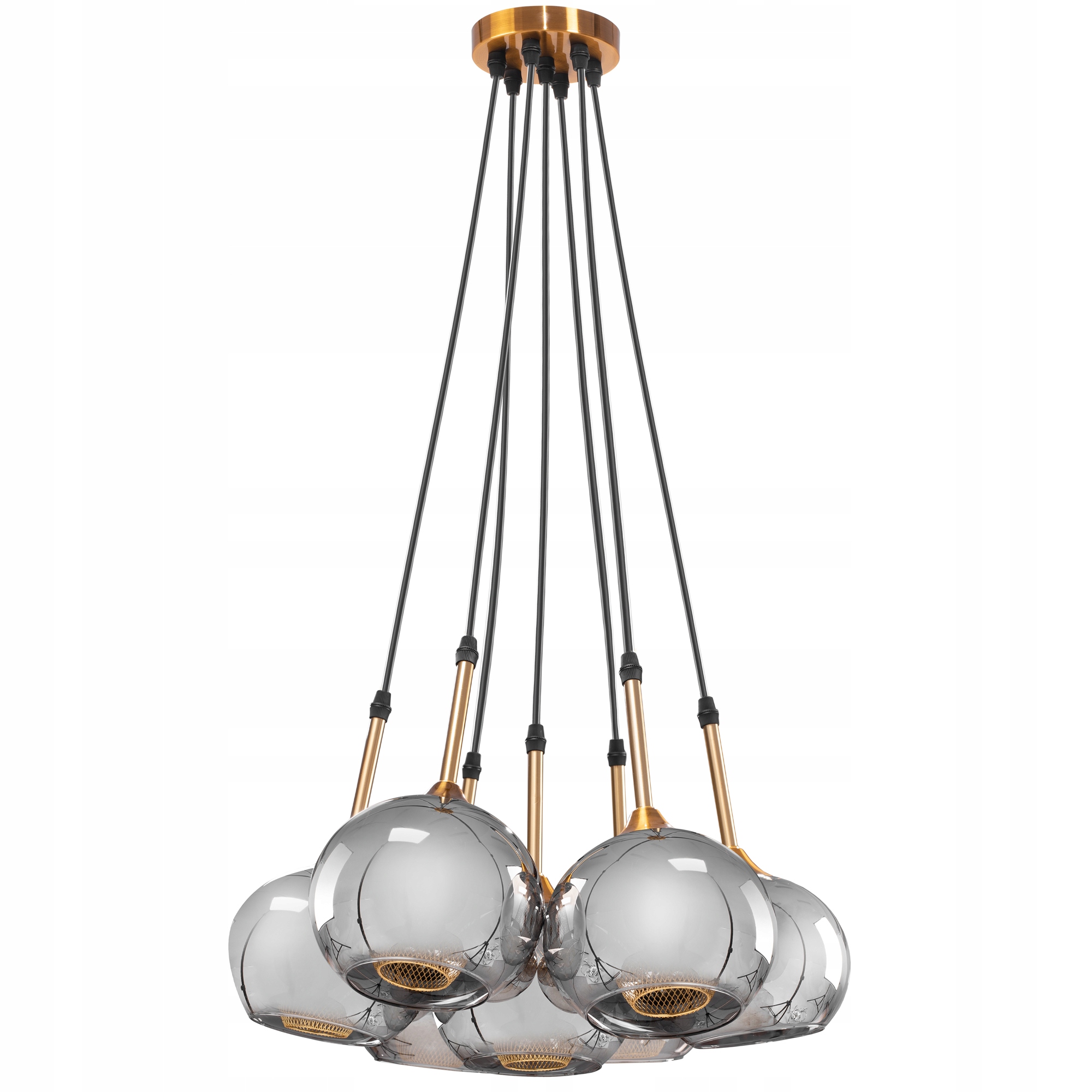 Závěsná Stropní Lampa Ze Skla, Koule, 7 Stínítek