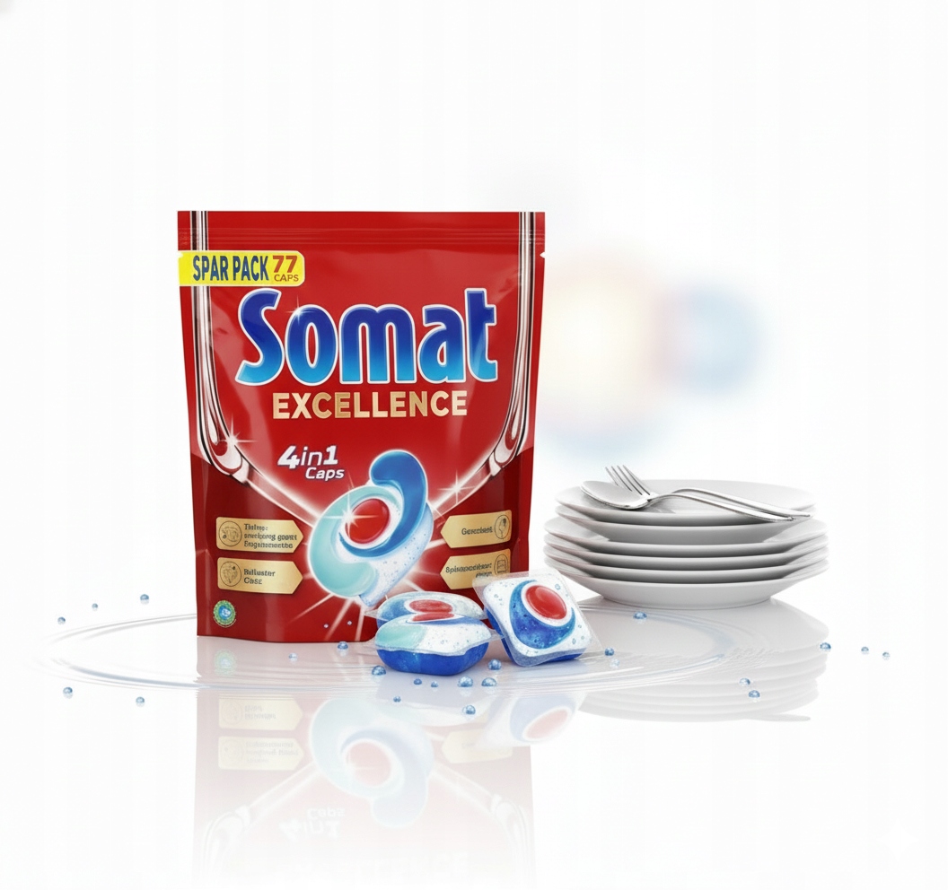 Levně Somat Excellence 4v1 kapsle do myčky nádobí 77 kusů Silné čištění