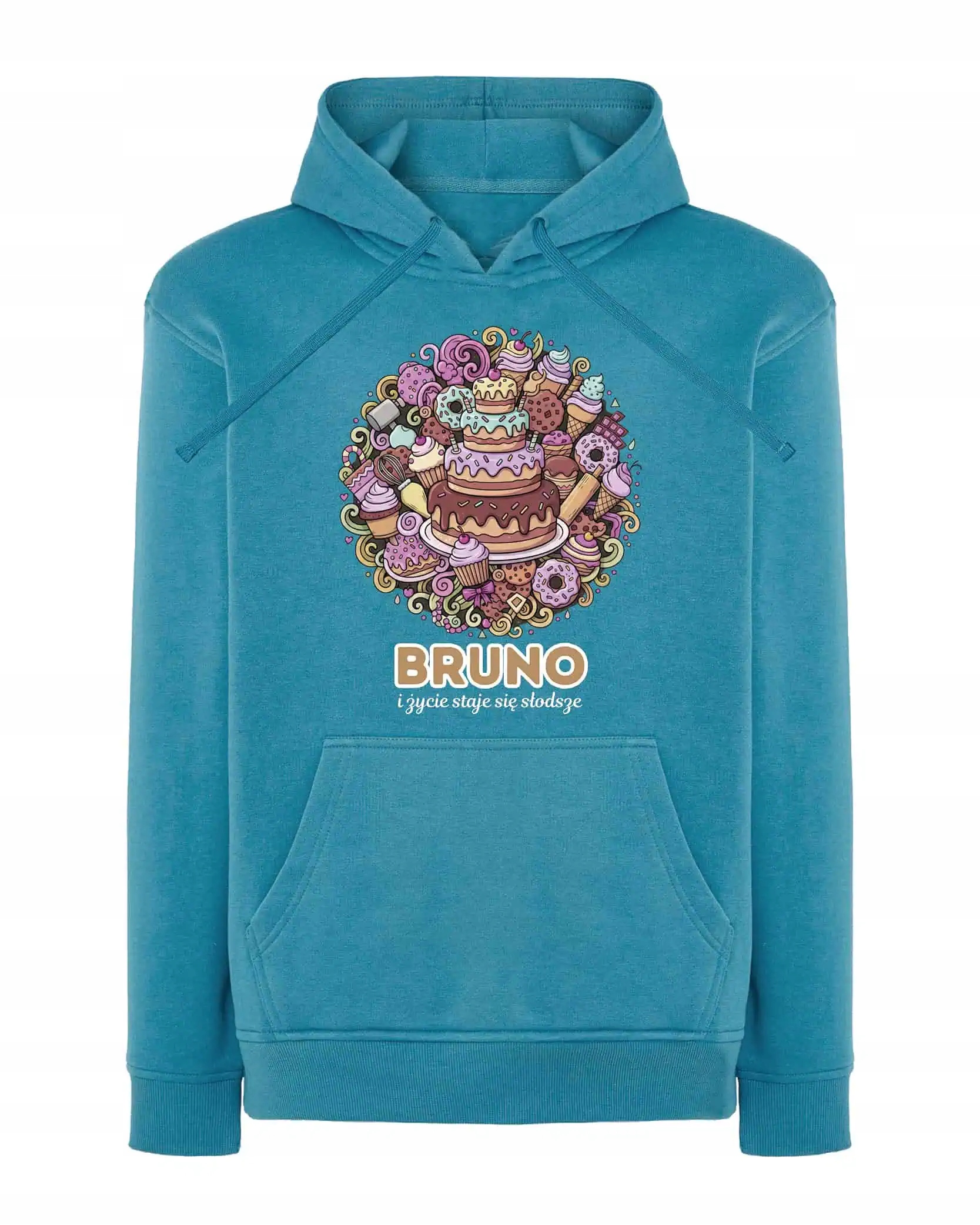 Mikina s kapucí Cukrářka Personalizovaná Ilustrační Modrá L