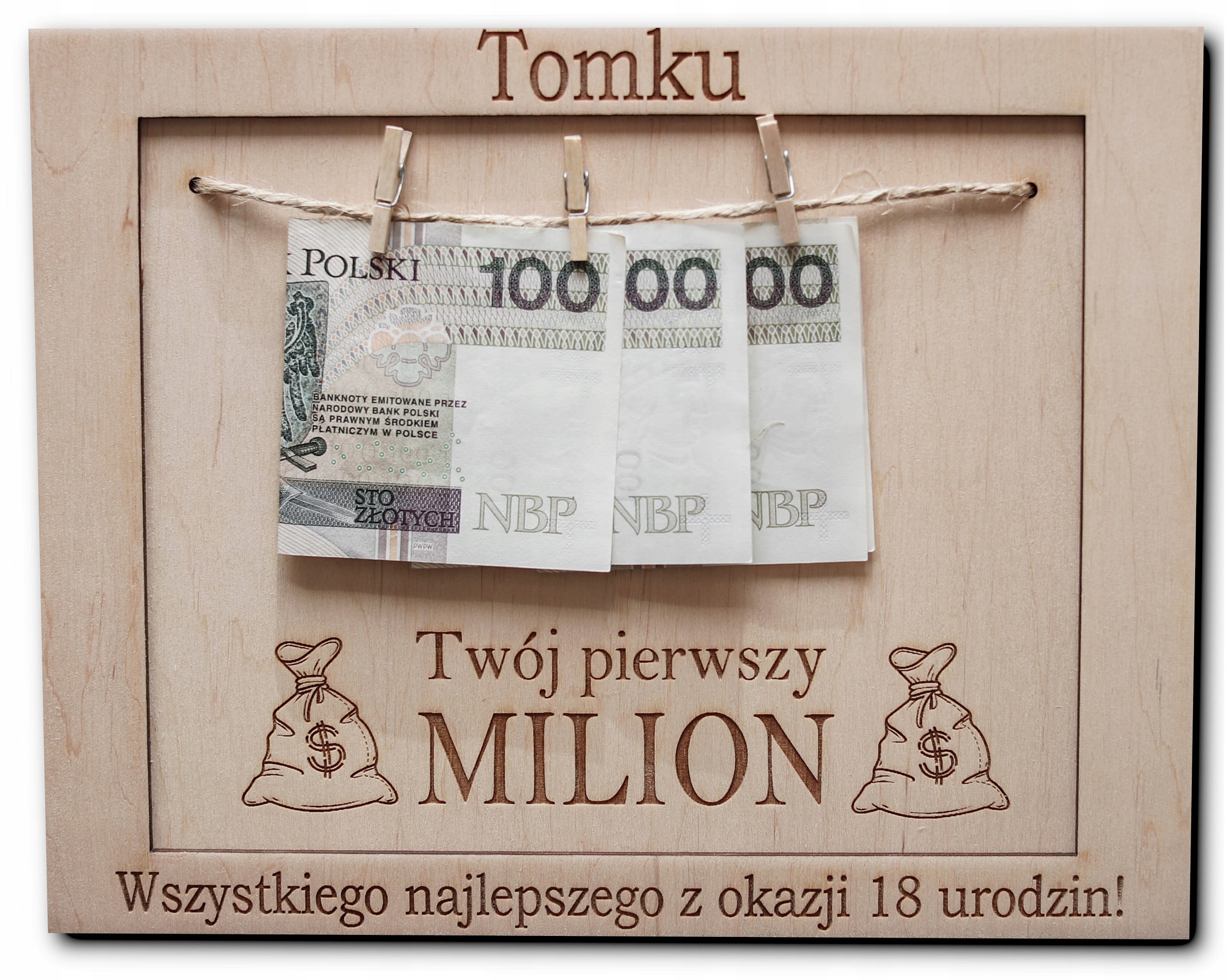 

na 18 urodziny Twój pierwszy milion Ramka