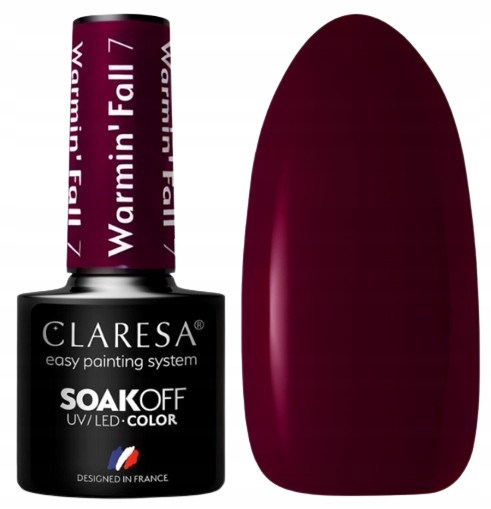 Claresa Lakier Hybrydowy do paznokci WARMIN FALL 7 bordowy
