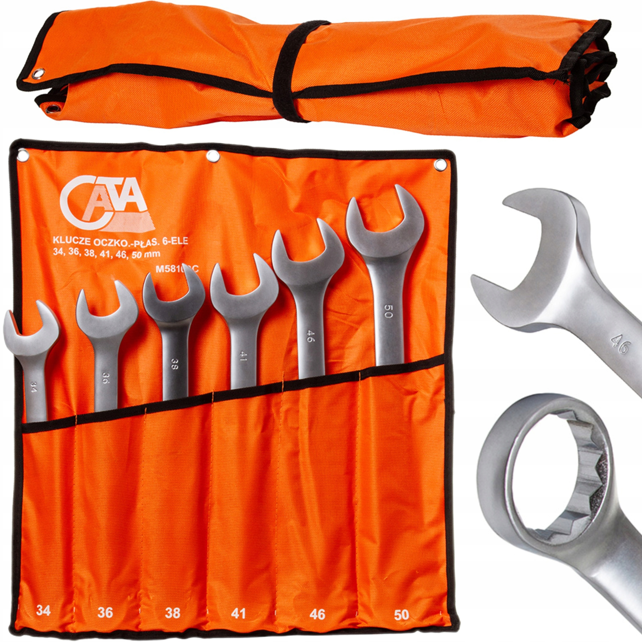 Ploché Očkové Kľúče Veľká Sada Veľkých Plochých Kľúčov 34-50 mm