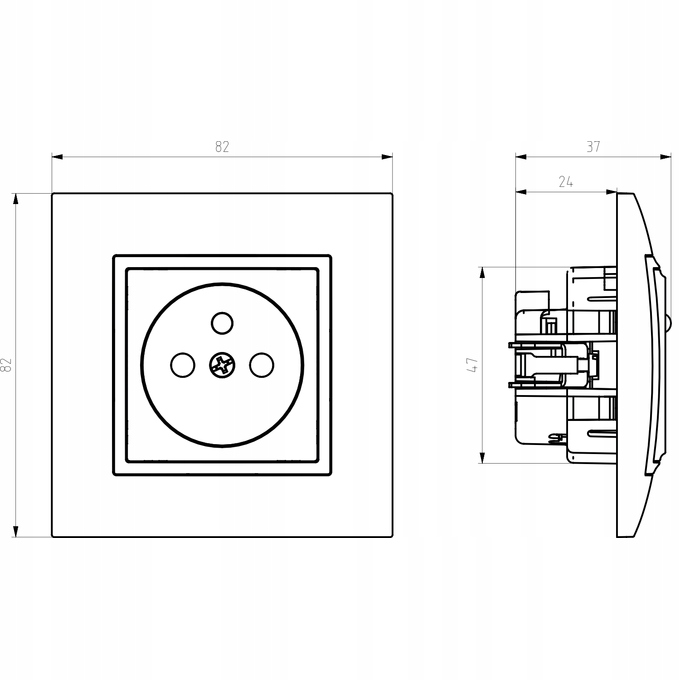 MODUŁ BIAŁY / ZŁOTY BEZ RAMKI GNIAZDO POJEDYNCZE Przeznaczenie Elektryczne