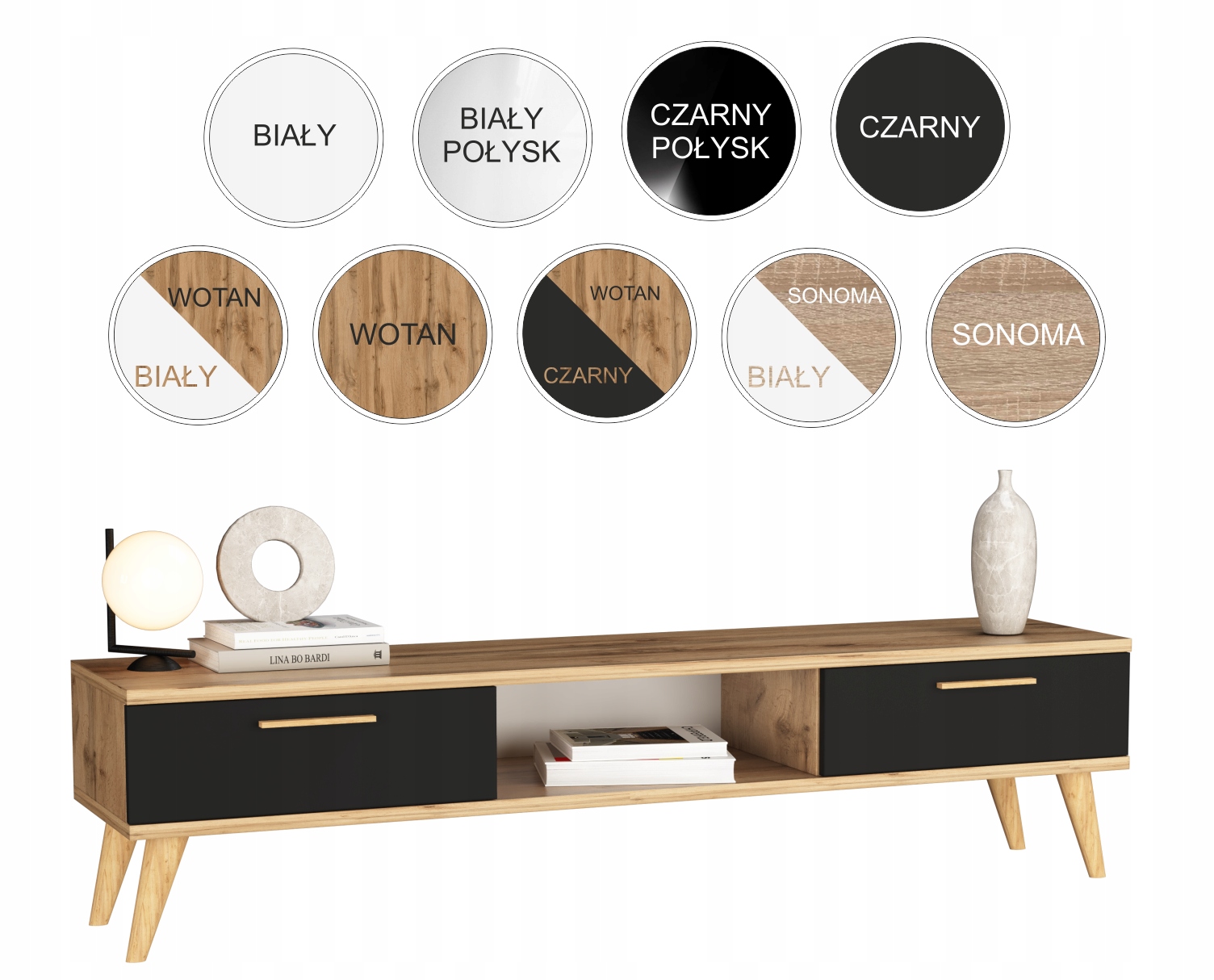 

Szafka Rtv Loft stojąca 120cm Styl Skandynawski