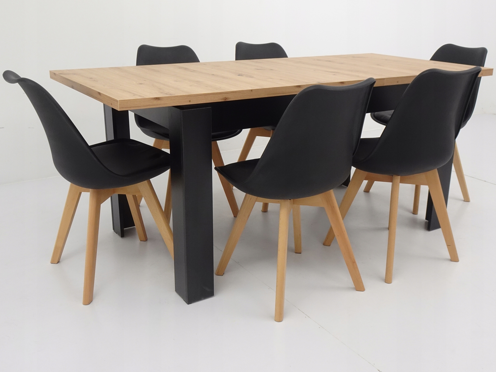 Nowoczesny ROZKŁADANY stół 80x140 6 krzeseł SALON Kod producenta SL-02 + C-8