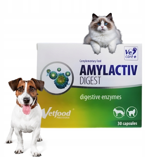 Amylactiv Digest 30 kaps. Trawienie. Dla psa, dla kota. Vetfood.