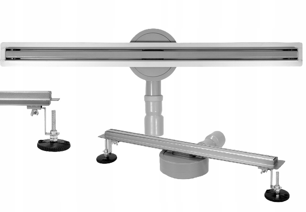 Lineárny Odtok Slim White Nízky 90 CM Nehrdzavejúci Úzky Biely Fala 71634