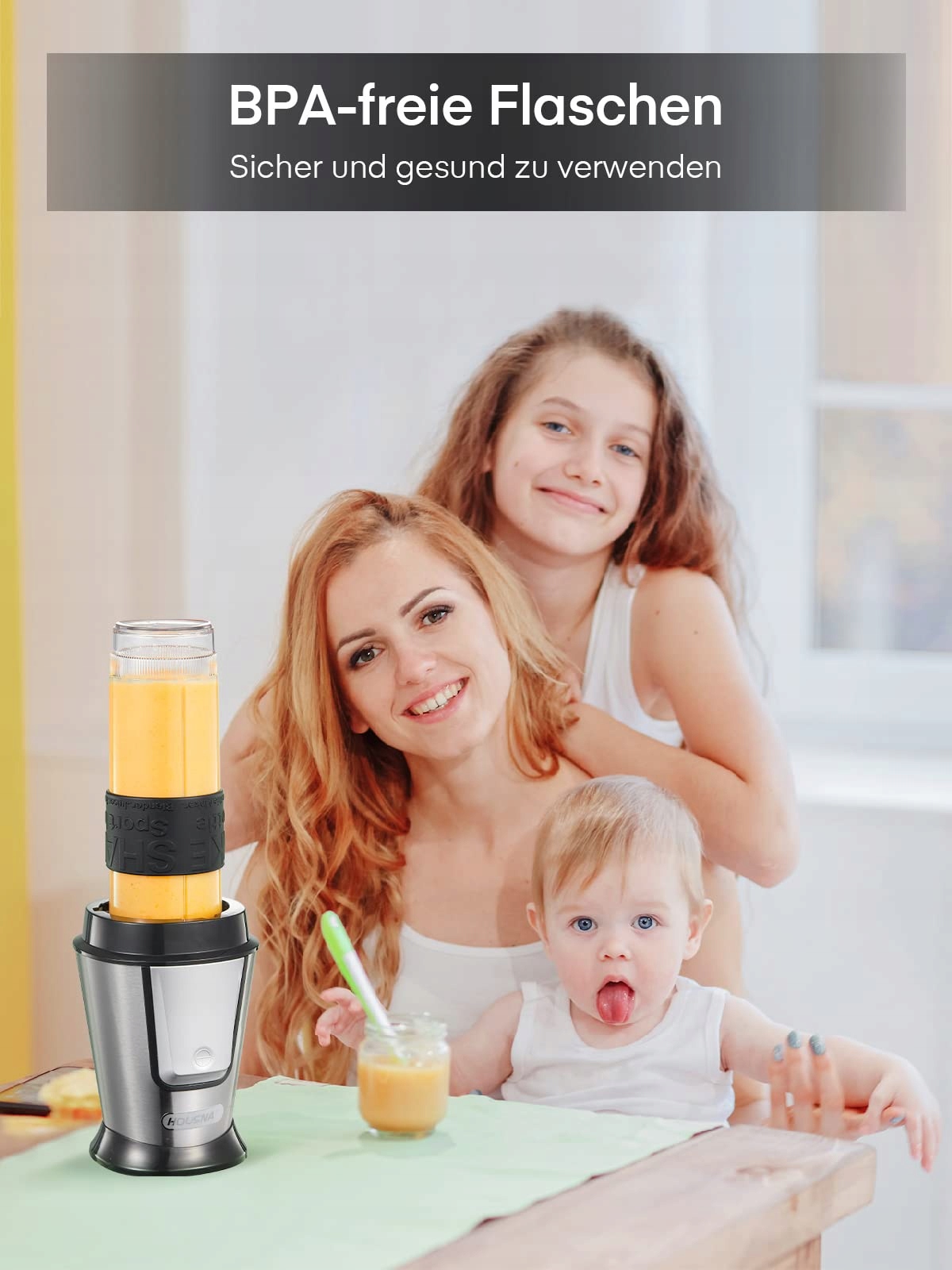 HOUSNAT Blender Do Smoothie 500W Z Młynkiem 2 Butelki Tritan 570ml — miniatura 7