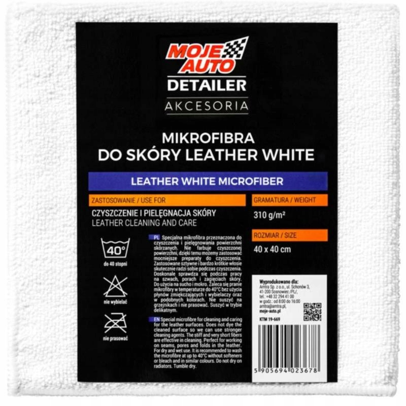 Moje Auto Detailer Mikrofibra 40x40 310g/m2 Leather white