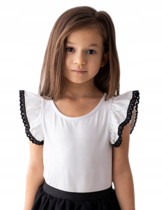 

Lily Grey Biała Bluzka Boho Czarna Gipiura 110