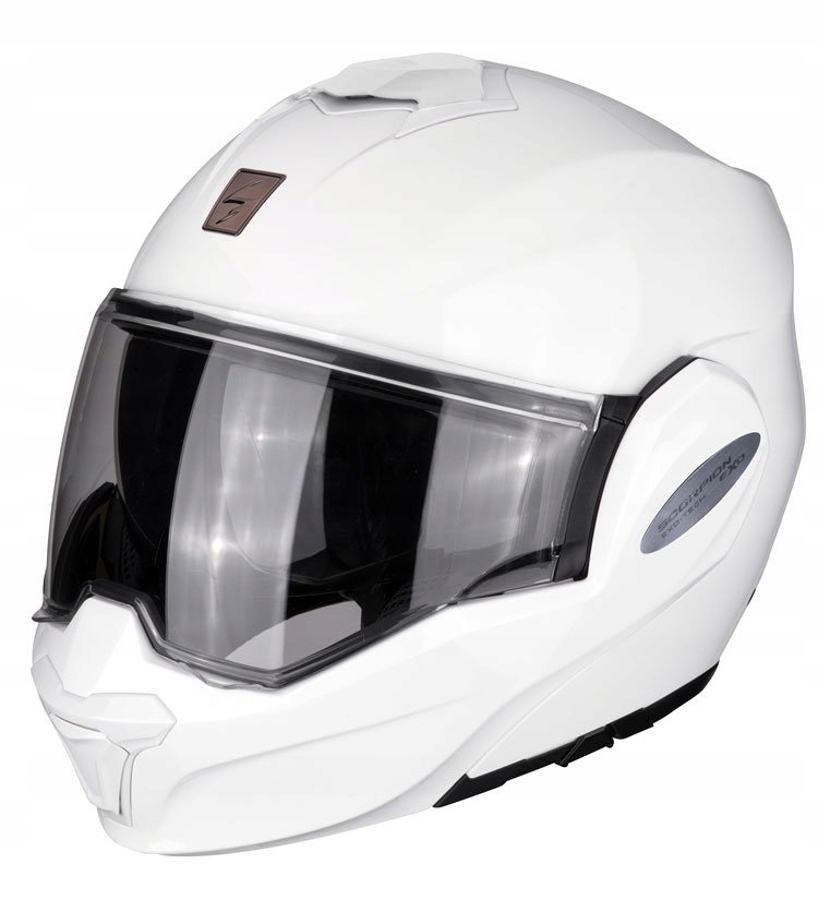Čeľusťová prilba Scorpion Exo Exo-Tech Evo Solid Pearl Biela XL