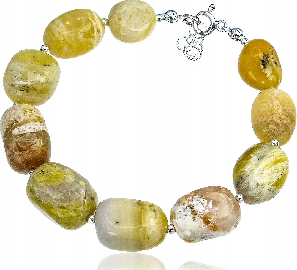 Originální žlutý opálový krásný náramek Stříbro