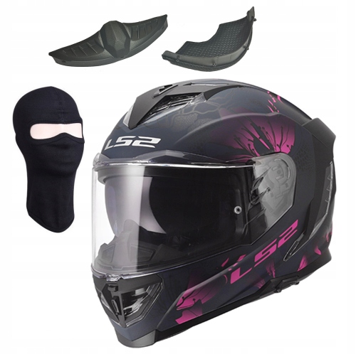 LS2 FF818 Storm III Burst Black Pink športová integrálna prilba s mixom L