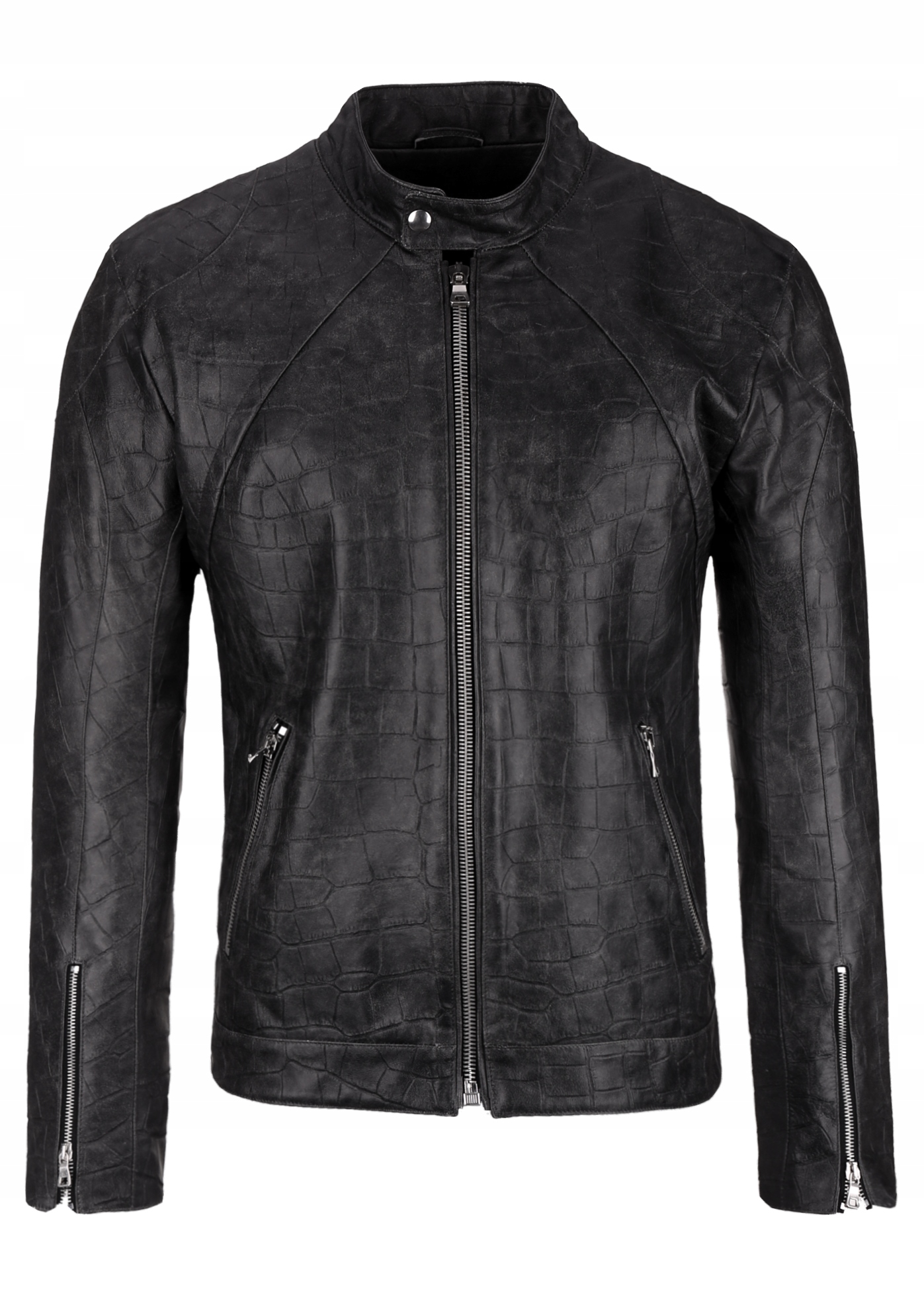 Tomskór Černá Kožená Pánská Bunda Philip Krokodýl XL