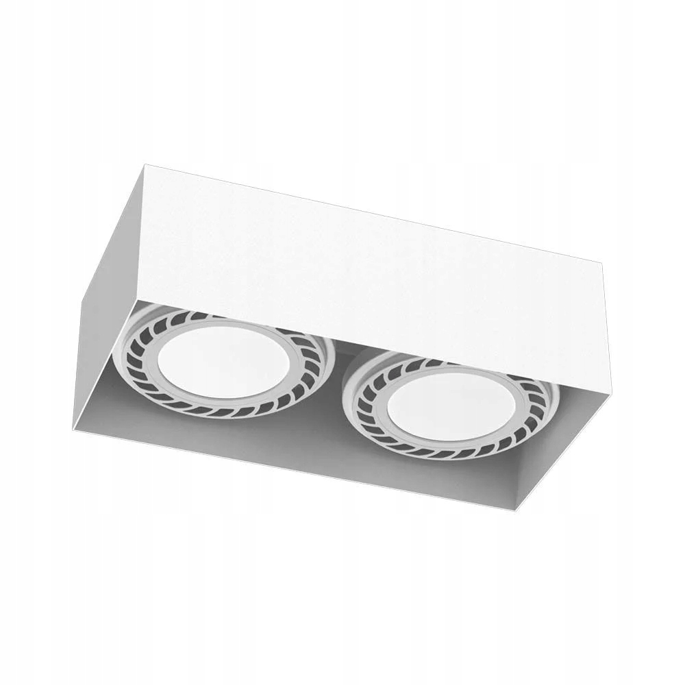 Lampa stropná dvojitá biela obdĺžniková spotová na GU10 Brosline