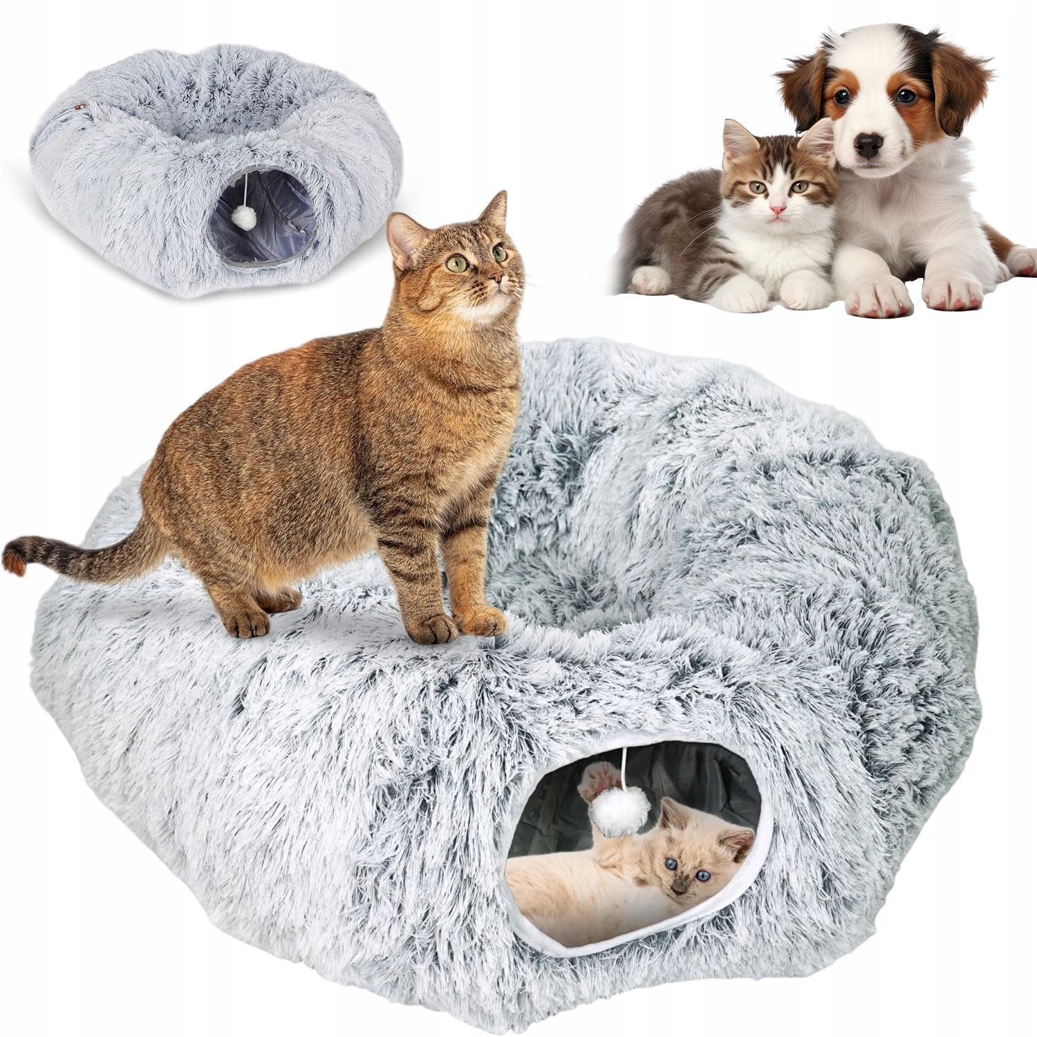 Levně Donut Tunel Pro Kočky S Polštářkem A Vysoce Komfortním Odrazem