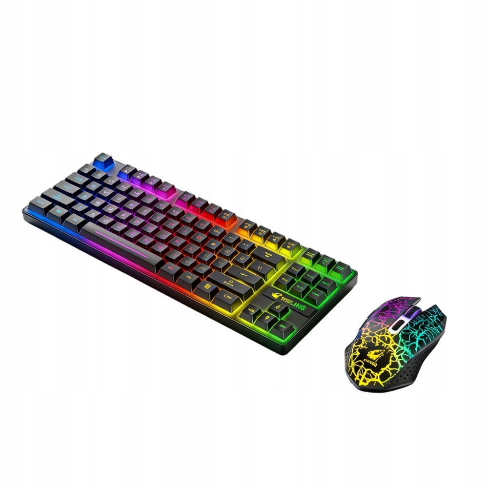 Bezdrátová Myš S Podsvícením Mechanická Led Klávesnice