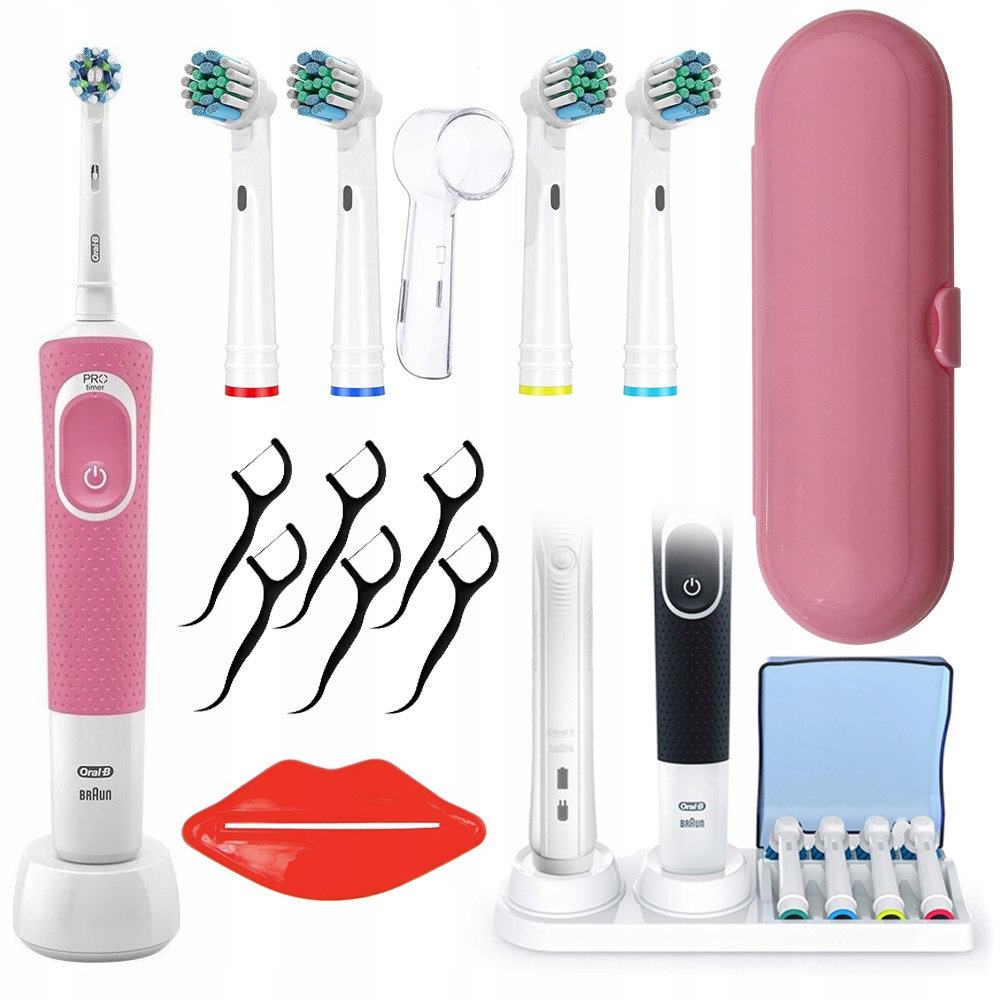 Mocna Szczoteczka Elektryczna Do Zębów Akumulatorowa Obrotowa 3 Tryby Etui