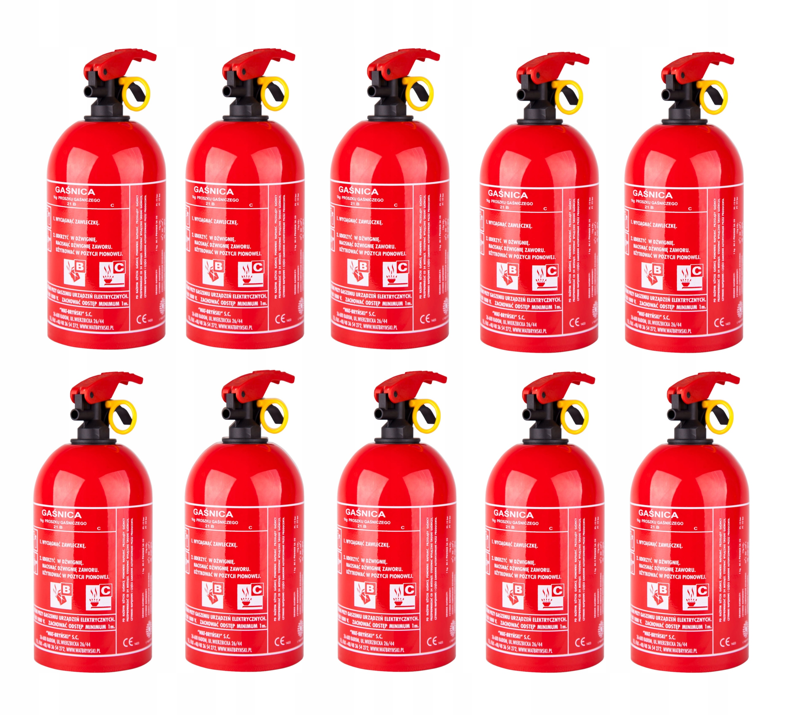 10 x Hasiaci prístroj do auta práškový 1kg