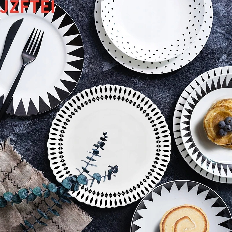 SERWIS OBIADOWY 18 ELEM DLA 6 OSÓB KPL TALERZY ZE ZDOBIENIEM W ŁEZKI SZKŁO